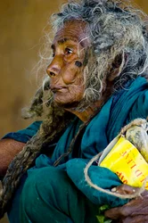 Portrait of Laxmi Buri, a Beggar Living at Botiaghata Bazar, Khulna. Bangladesh. October 3, 2007